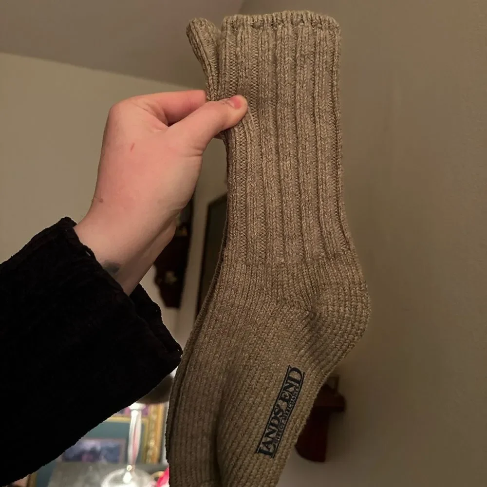 Land’s End Classic Khaki Cotton Ragg Boot Socks